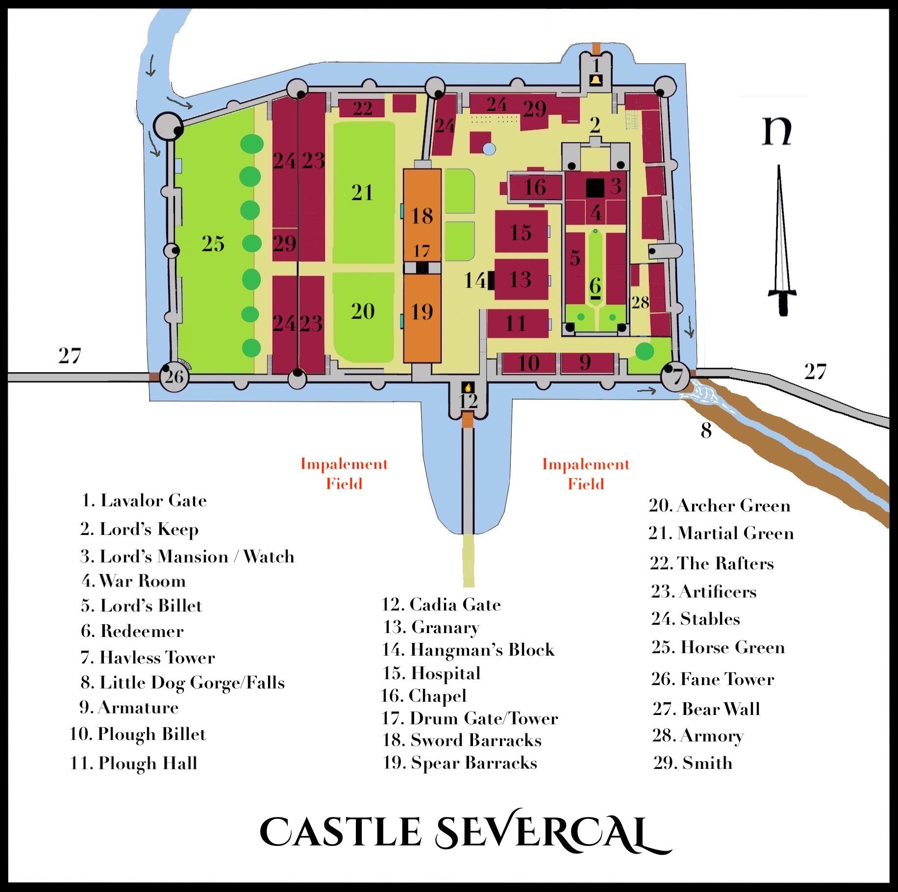 Castle Severcal Map of Castle Severcal